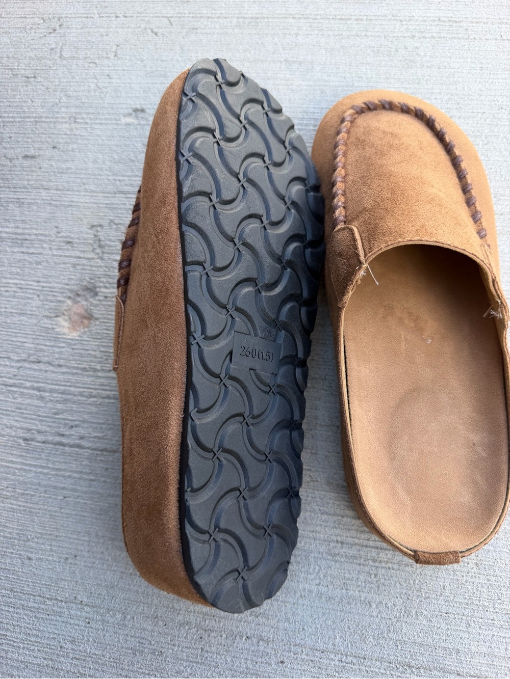 Womens Slip-On Suede Mule - Brown - Picture 4 of 4